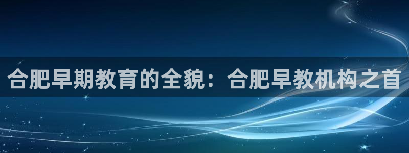 天狮娱乐b OO判官：合肥早期教育的全貌：合肥早教机构之首